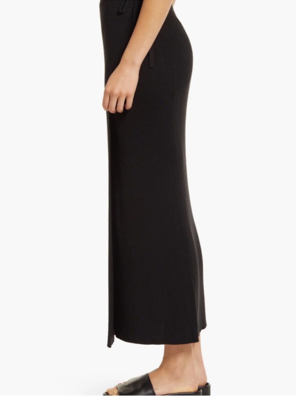 Free People Black Wrap Ribbed Maxi Skirt - Picture 2 of 3